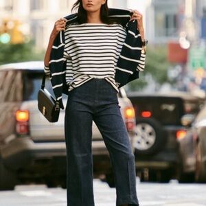 SPANX Shape EveryWear Cropped Wide Leg Jeans 1X Tall Raw Indigo Pull-On Shaping